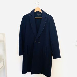 J Crew navy relaxed pea coat, size 6